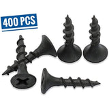3/4 Inch #6 Coarse Thread Drywall Screw, Sharp Point, Black, 2 Bugle Head Phillips Drive, 1 Lb. Ideal Screw for Drywall Sheetrock, Wood, and More, 400 Screws