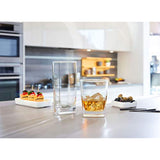 Attractive Highball Glasses [Set of 12] Drinking Glasses for Water, Juice, Beer, Wine, Whiskey, and Cocktails - 16 oz Square Base with Rounded Top