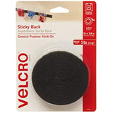 VELCRO Brand 5 Ft x 3/4 In | Black Tape Roll with Adhesive | Cut Strips to Length | Sticky Back Hook and Loop Fasteners | Perfect for Home, Office or Classroom