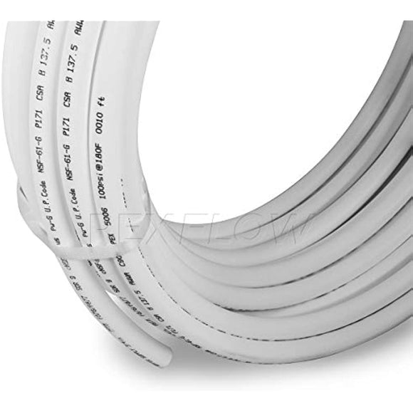 Supply Giant QGX-X34100 PEX Tubing for Potable Water, Non-Barrier Pipe 3/4 in. x 100 Feet, White, 3/4 Inch