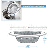 PlumBoss E1035 Bathroom Basket Replacement for Utility, Laundry, RV and Lavatory Sinks Drain Strainer Hair Catcher Pack of 2, Chrome