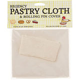 Regency Wraps Pastry Cloth & Rolling Set for Dough, 100% Cotton, Extra Large Cloth with 15" Rolling Pin Cover, 20 x 24, Natural