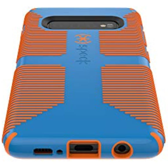 Speck Products CandyShell Grip Samsung Galaxy S10+ Case, Skydive Blue/Pumpkin Orange