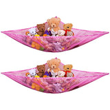 Jumbo Toy Hammock, Pink - Organize Stuffed Animals and Children's Toys with this Mesh Hammock. Great Decor while Neatly Organizing Kid's Toys and Stuffed Animals. Expands to 5.5 feet. (2-Pack)