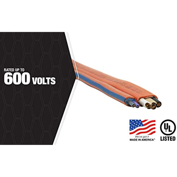 Southwire 63948422 50' 10/3 with ground Romex brand SIMpull residential indoor electrical wire type NM-B, Orange