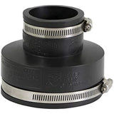 Supply Giant 6I57 Flexible Pvc Reducing Coupling with Stainless Steel Clamps, 4 x 2 Inch, Black
