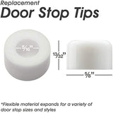 Premium Rubber Door Stop Stud Replacement Tips – Doorstopper Bumpers, Springe Hinge End Caps for Wall & Floor Protection – Universal Size (White)