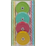 Set of Four (4) Regular Mouth Mason Jar Straw Lids with Straws (Solid)