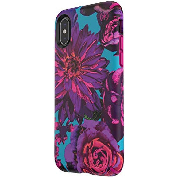 Speck Products Presidio Inked iPhone Xs/iPhone X Case, Hyperbloom/Lipstick Pink