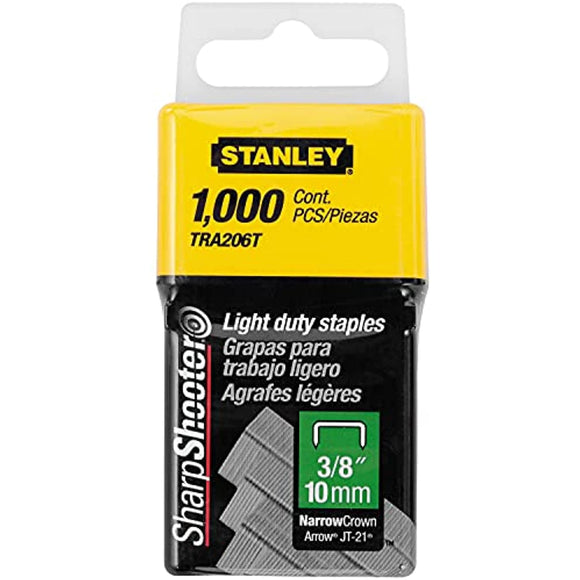 Stanley Tra206T 3/8 Inch Light Duty Staples, Pack of 1000(Pack of 1000)
