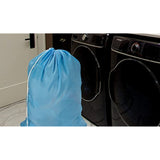 Nylon Laundry Bag - Locking Drawstring Closure and Machine Washable. These Large Bags will Fit a Laundry Basket or Hamper and Strong Enough to Carry up to Three Loads of Clothes. (Light Blue)