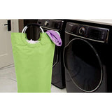 Collapsible Fabric Laundry Hamper - Portable, Foldable Large Capacity Laundry Basket, Durable Comfortable Padded Carry Handles, Self Standing Washing Bin, Folds Easily in Laundry Room Storage. (Green)