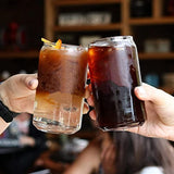20pc Set Drinking Glasses - Can Shaped Glass Cups, 16oz Beer Glasses, Tumbler Cup, Cocktail Glasses, Whiskey Glasses, Iced Coffee Glasses, Iced Tea Glasses Wine Cups, Goblet Cup, Bulk.