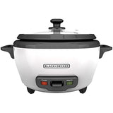 BLACK+DECKER Rice Cooker, 6-cup, White