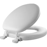 Mayfair 15EC 000 Removable Soft Toilet Seat that will Never Loosen, ROUND - Premium Hinge, White