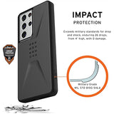 URBAN ARMOR GEAR UAG Designed for Samsung Galaxy S21 Ultra Case Black Sleek Ultra-Thin Shock-Absorbent Civilian Protective Cover, [6.8 inch Screen]