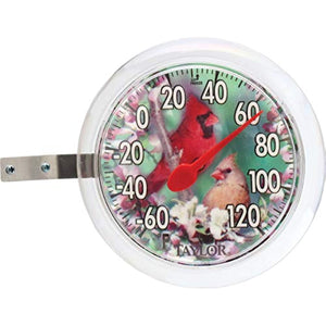 Taylor Thermometer Indoor/Outdoor -60 To 120 Deg F 6" Dia. Clear