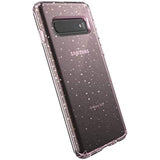 Speck Products Presidio Clear+Glitter Samsung Galaxy S10 Case, Glitter Bella Pink with Gold Glitter/Bella Pink