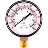 Raven PG100 R1554 2-1/2 Display Dry Gauges Steel Case, 1/4 inch Npt Center Back Connection, Circular Dial, Polycarbonate Crystal, Black Anodized Aluminum Pointer, Quality and Durability