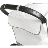 Baby Stroller Rain Cover - Provides Extra Warmth and Shields your Child from Wind and Rain. Universal Size, Mesh Material for Ventilation and Reflective Trimming for Night Visibility. (White, Quilted)