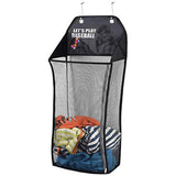 Store & Score Over The Door Hanging Kids Fun LED Baseball Light-Up Collapsible Mesh Laundry Hamper Basket, Toy Chest, Heavy Duty Metal Hooks Included. Patent Pending