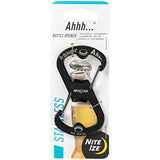 Nite Ize Ahhh Dual Bottle Opener, S-Biner Dual Carabiner with Double-Sided Bottle Openers, Black