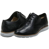 Cole Haan mens Original Grand Wingtip Oxford, Black Leather/White, 14 US