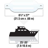 SEACHOICE Twin Eye Ribbed Fender 8-1/2" x 27" 79031 White