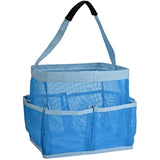 Mesh Shower Bag - Easily Carry, Organize Bathroom Toiletry Essentials While Taking a Shower. (9-Pockets | Blue)