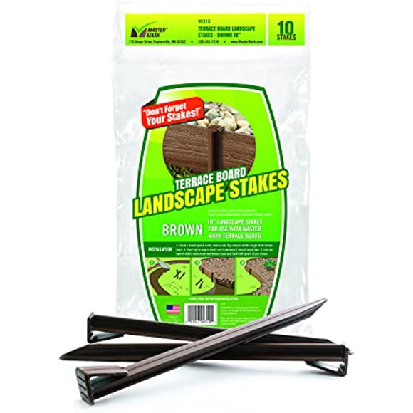 Master Mark Plastics 99310 Terrace Board 10 Inch 10 Pack, Brown Stakes,