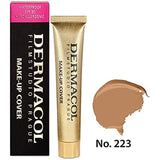 Dermacol Full Coverage Foundation | Long Lasting Waterproof Makeup Cover Cream SPF30 | Hypoallergenic & Light Weight Liquid | Tattoo, Acne, Spots, Under-eye Skin Cover-up | Natural Matte Finish 30g | 223