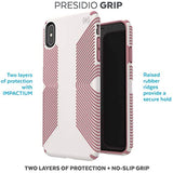 Speck Products Presidio Grip iPhone Xs Max Case, Veil White/Lipliner Pink