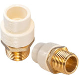 Supply Giant CSDQN034 Male x PVC Adapter Transition Pipe Fitting Durable Over Molded One-Piece Design 1/2 in. Lead Free Brass