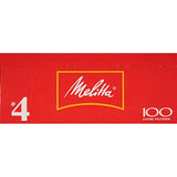 Melitta #4 Cone Coffee Filters, White, 100 Count