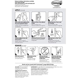 Command Large Utility Hook, White, 3-Hooks, 6-Strips (17003-3ES)