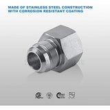 Flextron FTGF-38F38 Gas Connector Adapter Fitting with 3/8" Outer Diameter Flare Thread x 3/8" FIP, Uncoated, for Log & Space Connectors, Excellent Corrosion Resistance, Stainless Steel