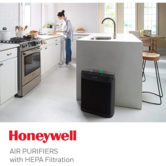 Honeywell HPA300 HEPA Air Purifier, Airborne Allergen Reducer for Large Rooms (465 sq ft), Black - Wildlfire/Smoke, Pollen, Pet Dander, and Dust Air Purifier