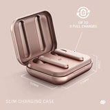 Urbanista Stockholm True Wireless Earbuds 14H Playtime Bluetooth 5.0 with Charging Case, Touch Controls & Dual Mic Earphones Compatible with Android and iOS - Rose Gold