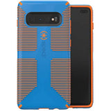 Speck Products CandyShell Grip Samsung Galaxy S10+ Case, Skydive Blue/Pumpkin Orange