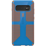 Speck Products CandyShell Grip Samsung Galaxy S10+ Case, Skydive Blue/Pumpkin Orange