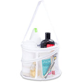 Bathroom Personal Organizer - 8" X 6" - Three Large Compartments to Organize Your Bathroom Accessories. The Shower Caddy Features a Drainage Hole and Carry Handle for Easy Transport. (White)