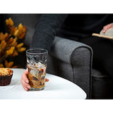 Drinking Glasses Set of 18 Clear Glass Cups - 6 Highball Glasses 17oz, 6 Rocks Glasses 13oz, 6 DOF Glasses 7oz, Bubble Design Glassware Set for Water, Juice, Wine, Cocktails, & Beer Glasses.