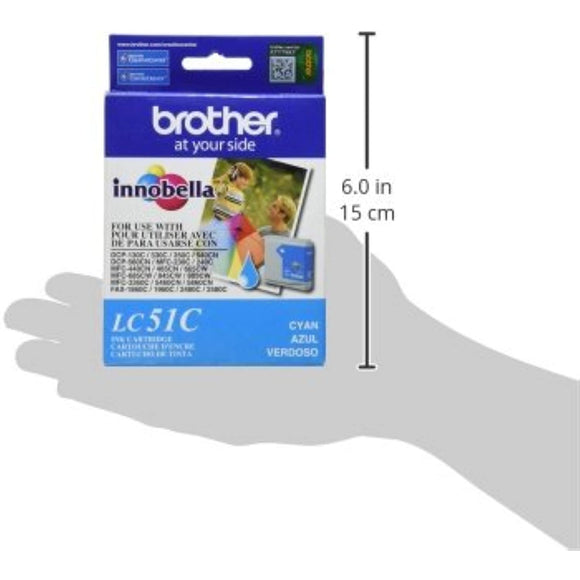 Brother LC51C Cyan -Ink -Cartridge - Retail Packaging