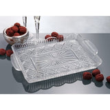 Crystal Rectangular Elegant Serving Tray, For Whiskey Decanter,candle Sticks,vanity set, and Serving