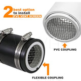 PVC Termination Cap Mesh Screen Vent Cover, Furnace & Roof Vent Cap, Stainless Steel Wire Round Exhaust Pipe Cover End 6" Inner & 6.62" Outer Diameter