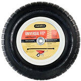 Marathon 20265 Universal Fit Pneumatic (Air-Filled) Wheelbarrow Tire 3" Centered Hub 5/8" Nylon Bushing with Spacer Kit Included