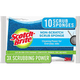 3M Scotch Brite Scrub Sponge Pack (10, Non Scratch)
