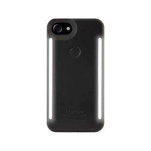 LuMee Duo Phone Case, Black Matte | Front & Back LED Lighting, Variable Dimmer | Shock Absorption, Bumper Case, Selfie Phone Case | iPhone 8 / iPhone 7 / iPhone 6s / iPhone 6 (LD-IP7-BLK)