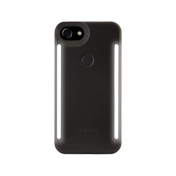 LuMee Duo Phone Case, Black Matte | Front & Back LED Lighting, Variable Dimmer | Shock Absorption, Bumper Case, Selfie Phone Case | iPhone 8 / iPhone 7 / iPhone 6s / iPhone 6 (LD-IP7-BLK)