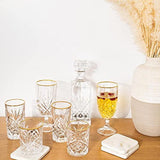 Le'raze Posh Crystal Whiskey Glasses [Set of 4] Old Fashioned Glasses with 24K Gold Band for Scotch, Bourbon And Cocktail Drinks | DOF Glassware Set